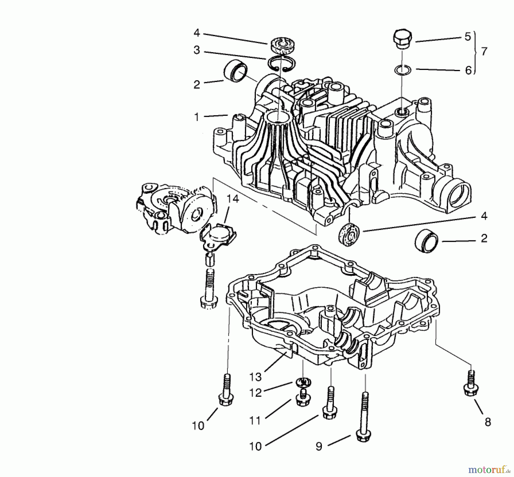  Toro Neu Mowers, Lawn & Garden Tractor Seite 1 72102 (269-H) - Toro 269-H Lawn and Garden Tractor, 1998 (8900400-8999999) TRANSAXLE CASE