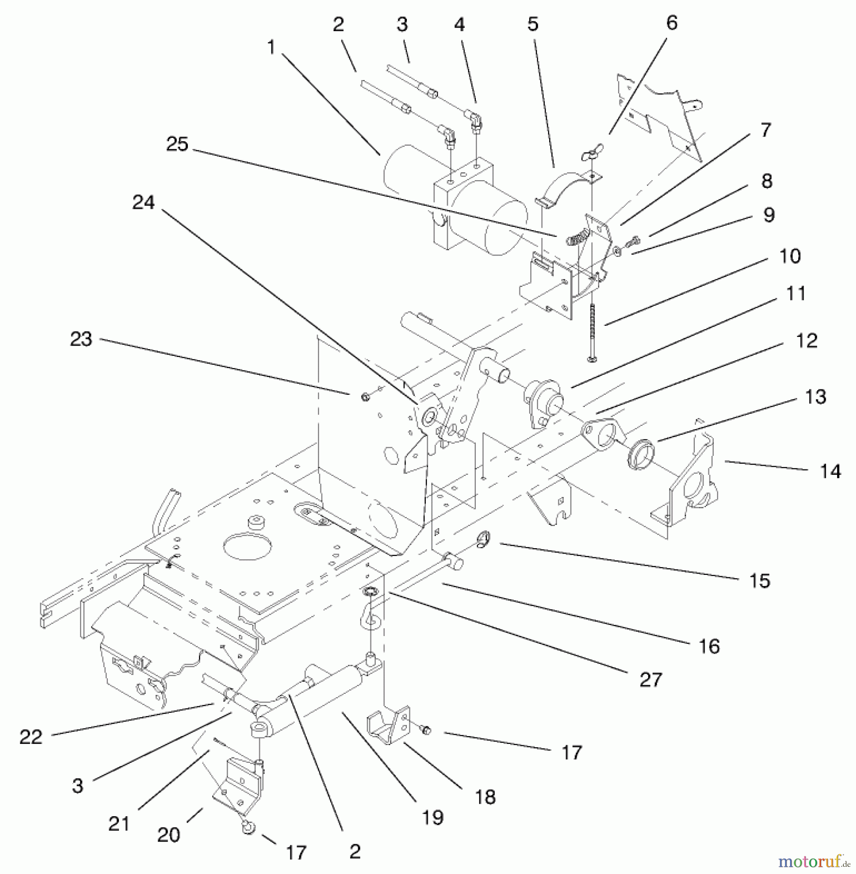  Toro Neu Mowers, Lawn & Garden Tractor Seite 1 72106 (270-H) - Toro 270-H Lawn and Garden Tractor, 1999 (9900001-9999999) POWER LIFT ASSEMBLY