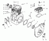 Toro 73400 (314-8) - 314-8 Garden Tractor, 1995 (5900001-5999999) Spareparts CRANKCASE AND CYLINDER HEAD