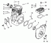 Toro 73401 (314-H) - 314-H Garden Tractor, 1993 (3900001-3999999) Spareparts CRANKCASE AND CYLINDER HEAD