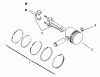 Toro 73401 (314-H) - 314-H Garden Tractor, 1993 (3900001-3999999) Spareparts PISTON AND RINGS