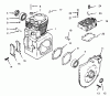 Toro 73401 (314-H) - 314-H Garden Tractor, 1995 (5900001-5900260) Listas de piezas de repuesto y dibujos CRANKCASE AND CYLINDER HEAD