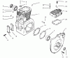 Toro 73403 (314-H) - 314-H Garden Tractor, 1996 (6900001-6999999) Listas de piezas de repuesto y dibujos CRANKCASE & CYL. HEAD KOHLER MODEL MS14S-TS601559