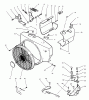 Toro 73501 (520-H) - 520-H Garden Tractor, 1995 (59000412-59002868) Spareparts BLOWER HOUSING AND GOVERNOR