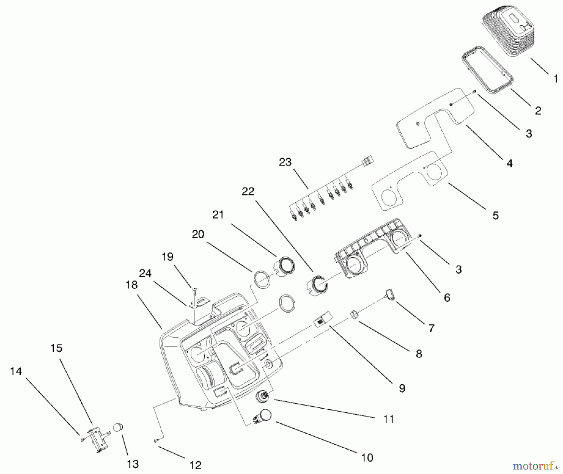  Toro Neu Mowers, Lawn & Garden Tractor Seite 1 73550 (523Dxi) - Toro 523Dxi Garden Tractor, 1998 (8900001-8999999) DASH ASSEMBLY