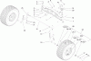 Toro 74570 (DH 210) - DH 210 Lawn Tractor, 2005 (250000001-250999999) Pièces détachées FRONT AXLE ASSEMBLY