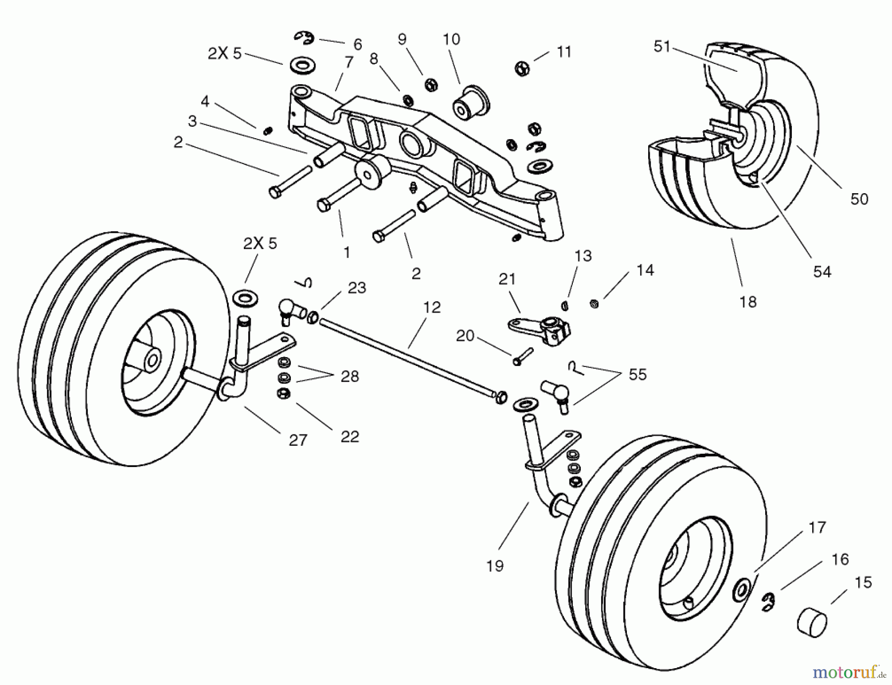 Toro Neu Mowers, Lawn & Garden Tractor Seite 1 74590 (190-DH) - Toro 190-DH Lawn Tractor, 2002 (220000001-220999999) FRONT AXLE ASSEMBLY