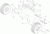 Toro 74591 (DH 220) - DH 220 Lawn Tractor, 2006 (260000001-260999999) Listas de piezas de repuesto y dibujos FRONT AXLE ASSEMBLY