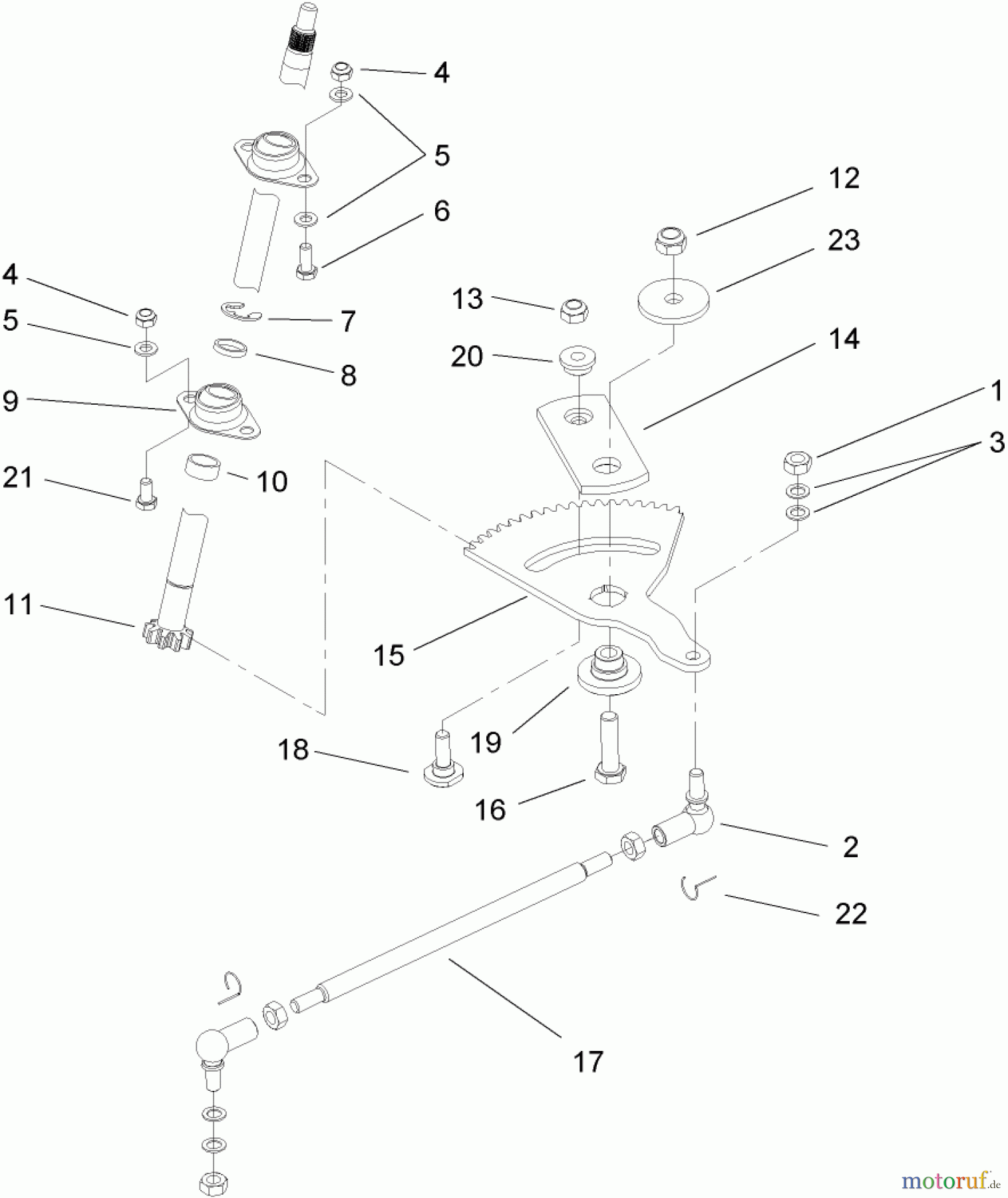  Toro Neu Mowers, Lawn & Garden Tractor Seite 1 74592 (DH 220) - Toro DH 220 Lawn Tractor, 2009 (290000001-290999999) STEERING ASSEMBLY