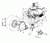 Toro 56125 (7-25) - 7-25 Rear Engine Rider, 1985 (5000001-5999999) Spareparts ENGINE AND AXLE ASSEMBLY