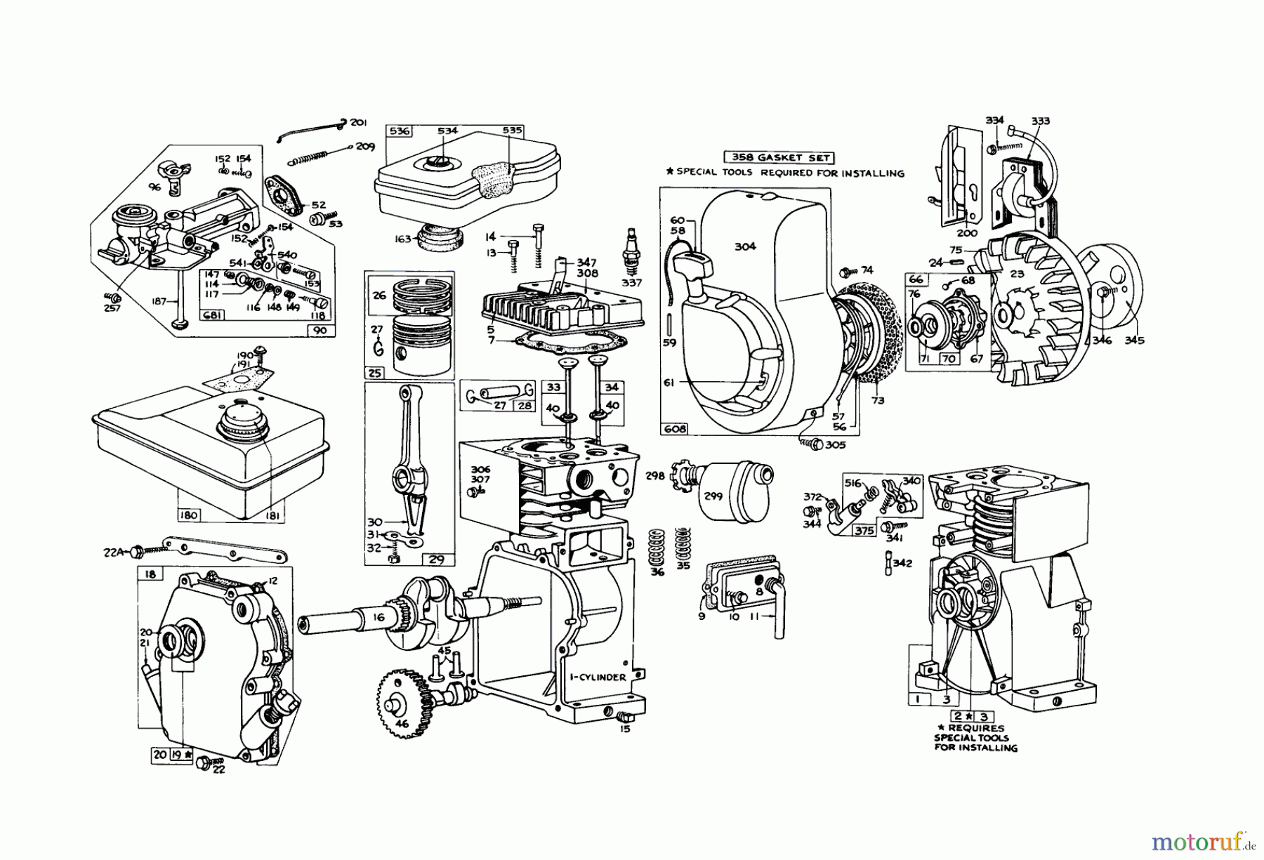  Toro Neu Mowers, Walk-Behind Seite 1 10313 - Toro Sportlawn Lawnmower, 1968 (8000001-8999999) ENGINE MODEL NO. 60102 RECOIL START