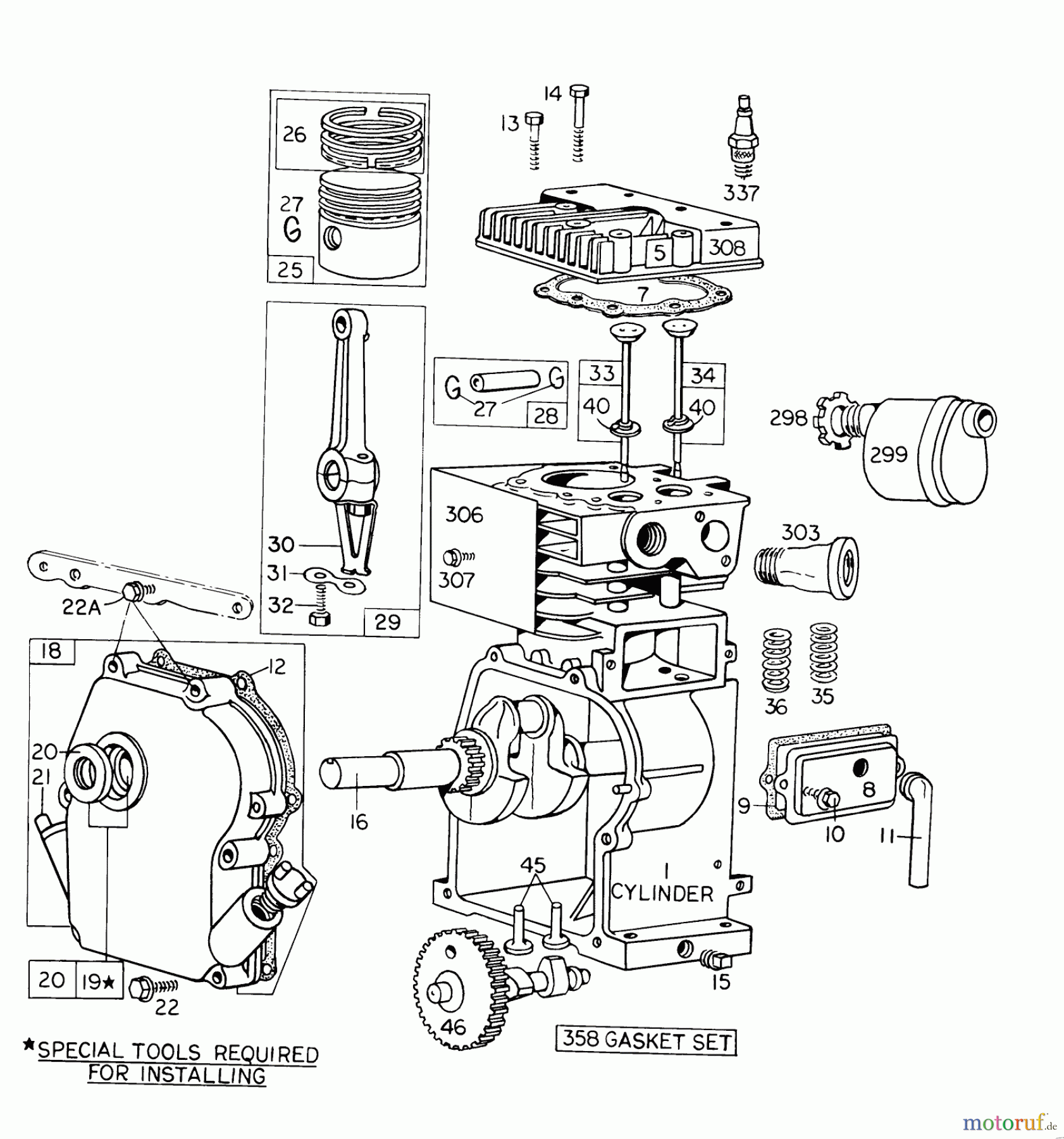  Toro Neu Mowers, Walk-Behind Seite 1 10221 - Toro Sportlawn Lawnmower, 1973 (3000001-3999999) ENGINE MODEL NO. 60102 TYPE 0332-01 BRIGGS & STRATTON