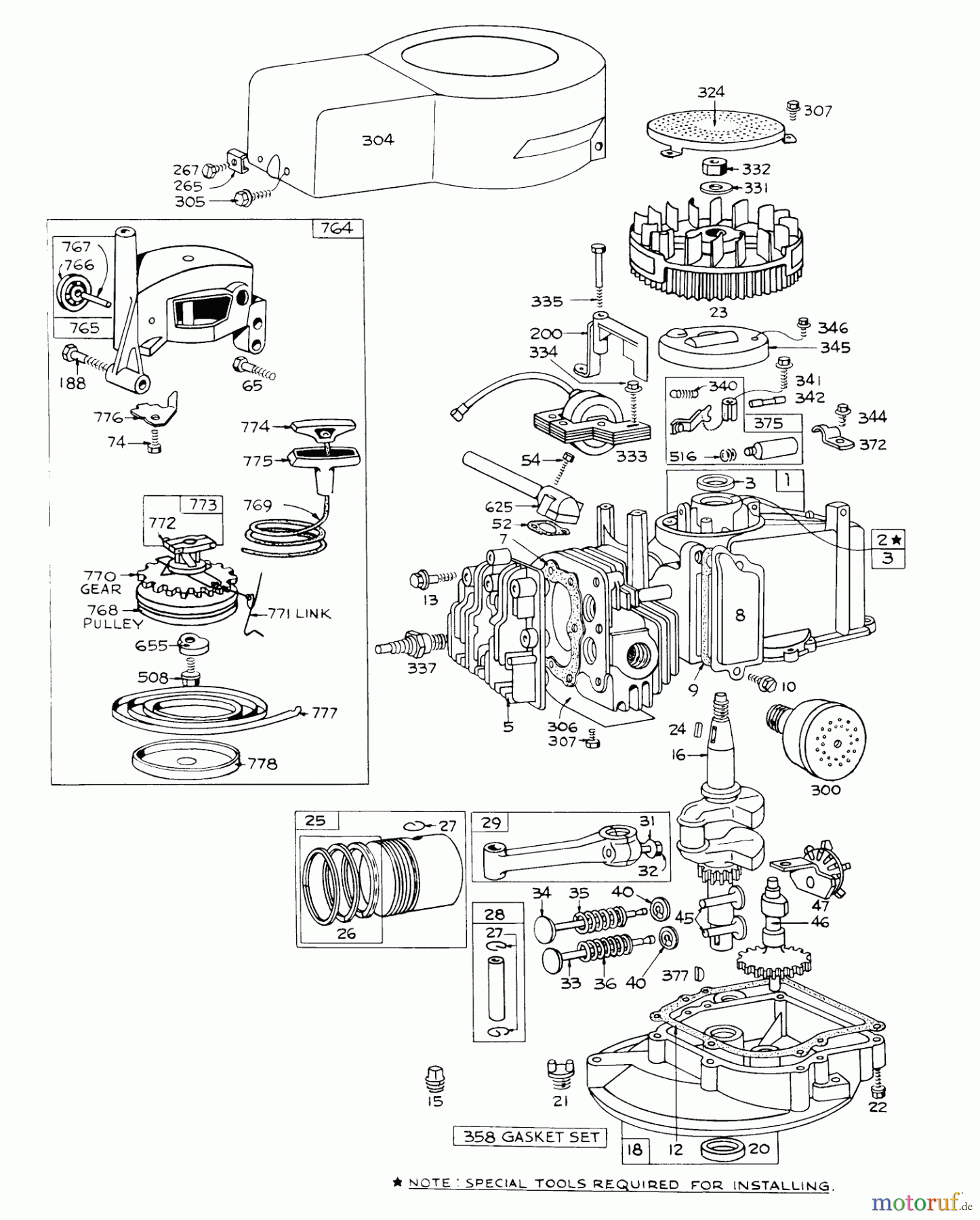  Toro Neu Mowers, Walk-Behind Seite 1 16000 - Toro Fiesta Lawnmower, 1971 (1000001-1999999) ENGINE MODEL NO. 92508-0818 FOR 19