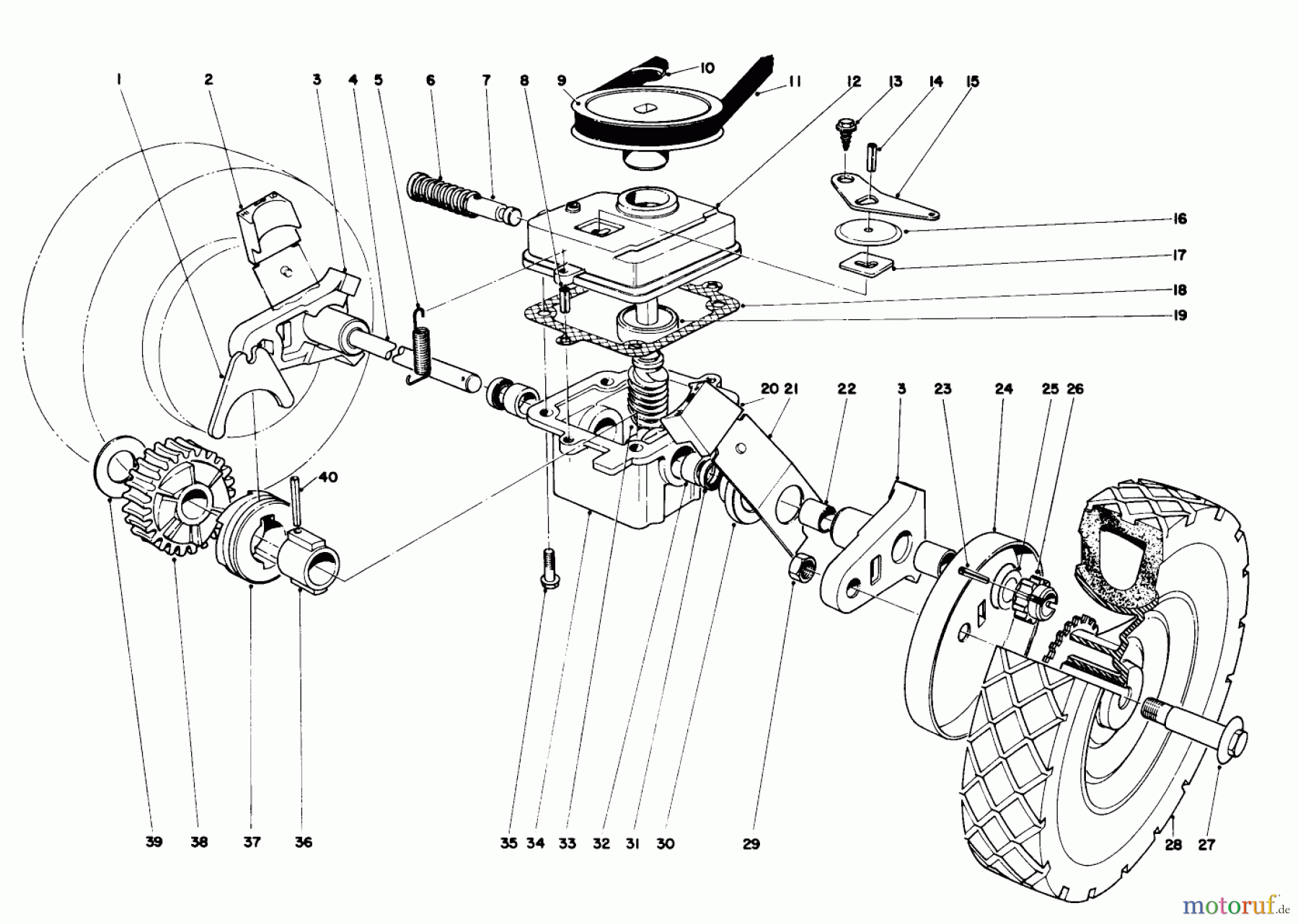  Toro Neu Mowers, Walk-Behind Seite 1 16073 - Toro Whirlwind Lawnmower, 1974 (4000001-4999999) GEAR BOX ASSEMBLY