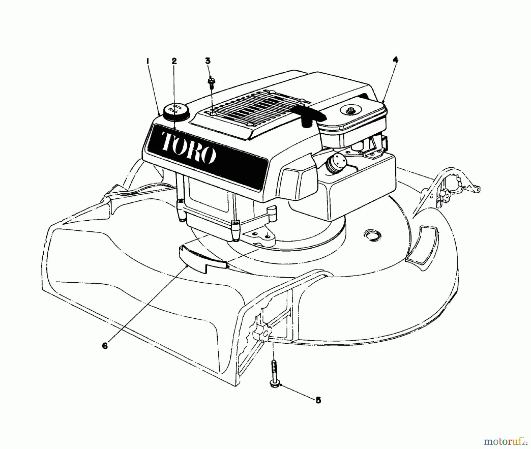  Toro Neu Mowers, Walk-Behind Seite 1 16320 - Toro Lawnmower, 1979 (9000001-9999999) ENGINE ASSEMBLY MODEL 16300 AND 16310