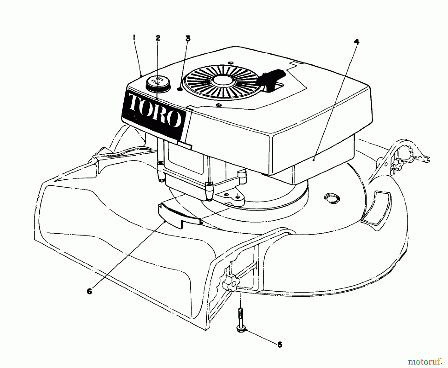  Toro Neu Mowers, Walk-Behind Seite 1 16310 - Toro Lawnmower, 1980 (0000001-0999999) ENGINE ASSEMBLY