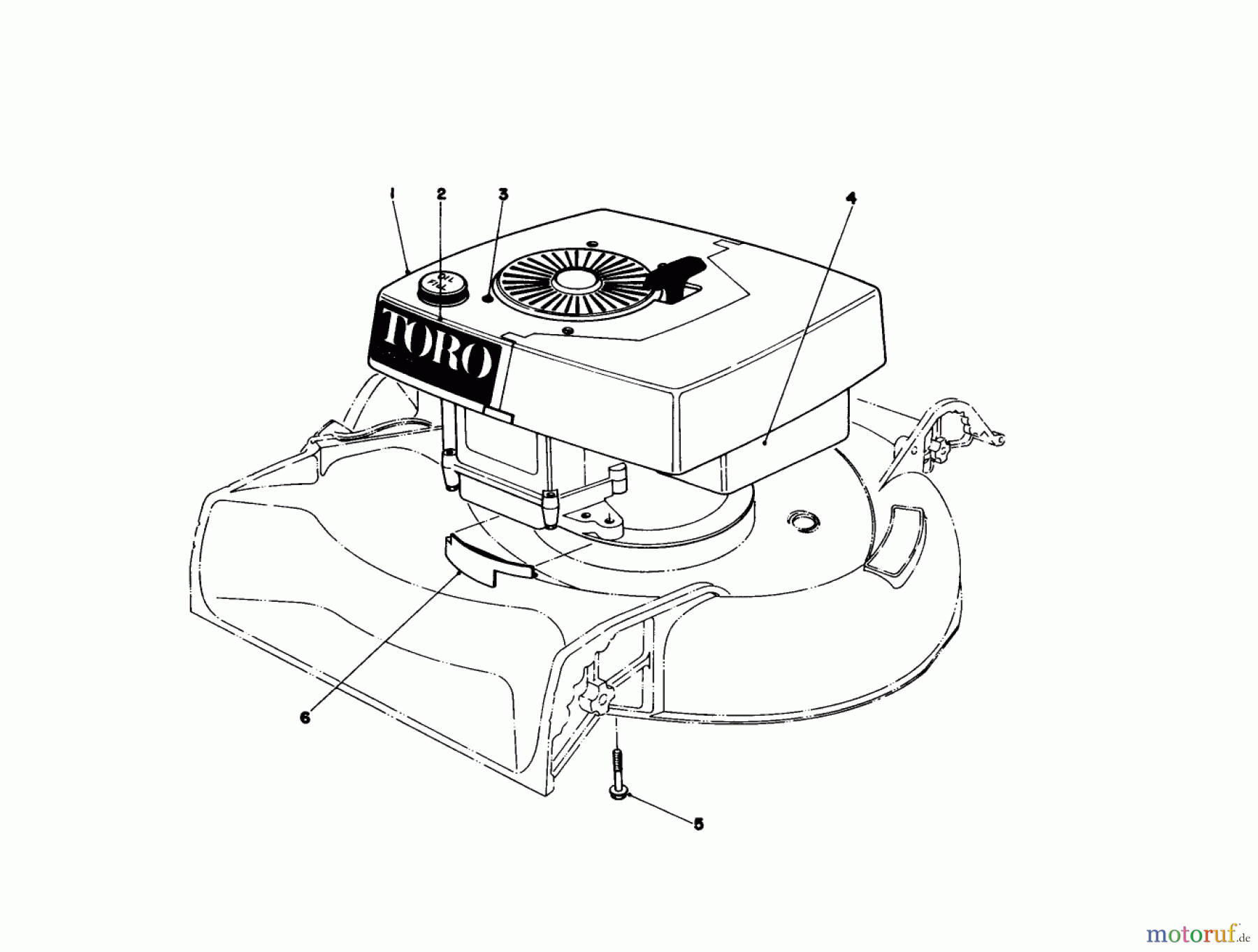  Toro Neu Mowers, Walk-Behind Seite 1 16310 - Toro Lawnmower, 1981 (1000001-1999999) ENGINE ASSEMBLY