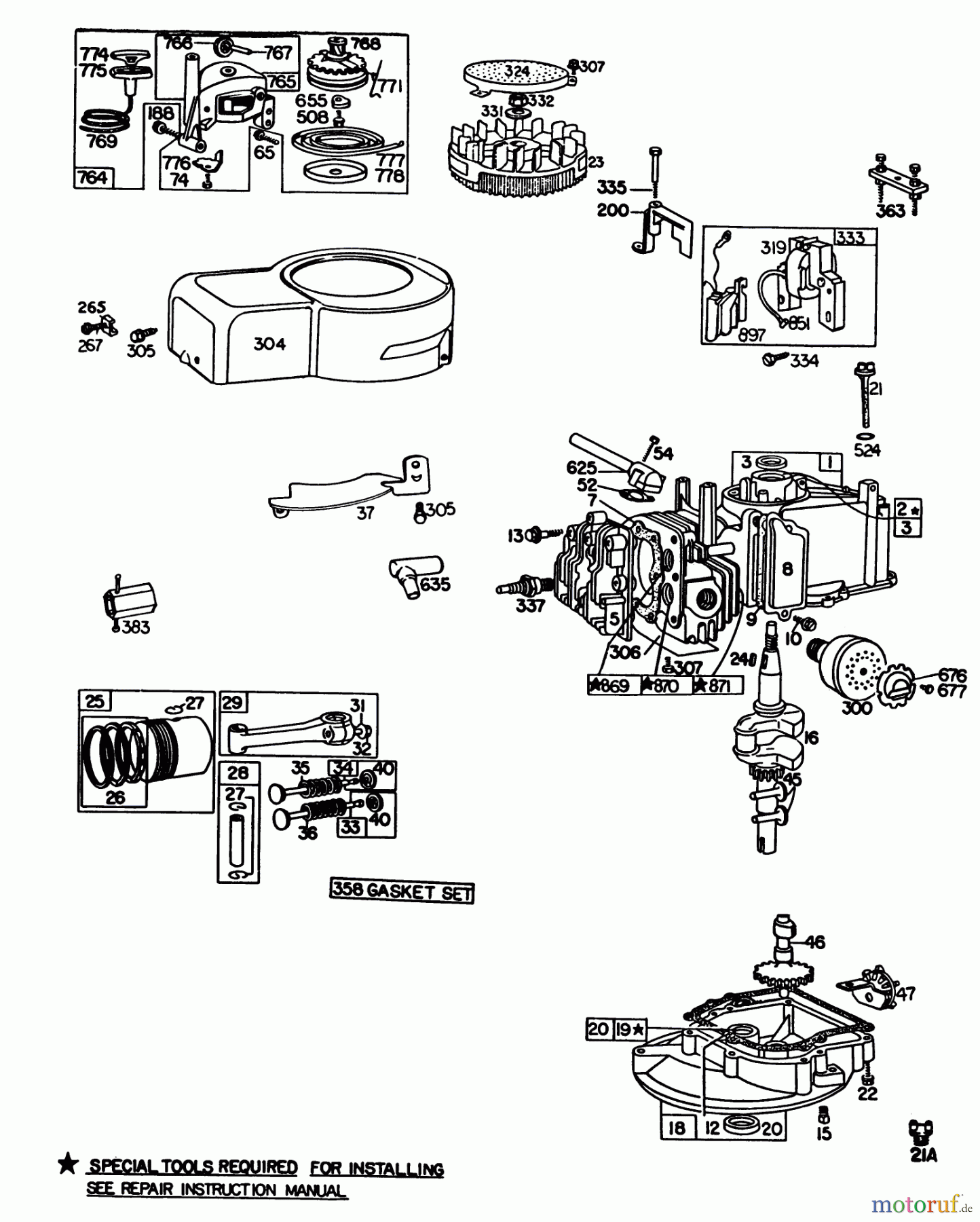  Toro Neu Mowers, Walk-Behind Seite 1 16330 - Toro Lawnmower, 1985 (5000001-5999999) ENGINE BRIGGS & STRATTON MODEL 92908-5205-01 #1