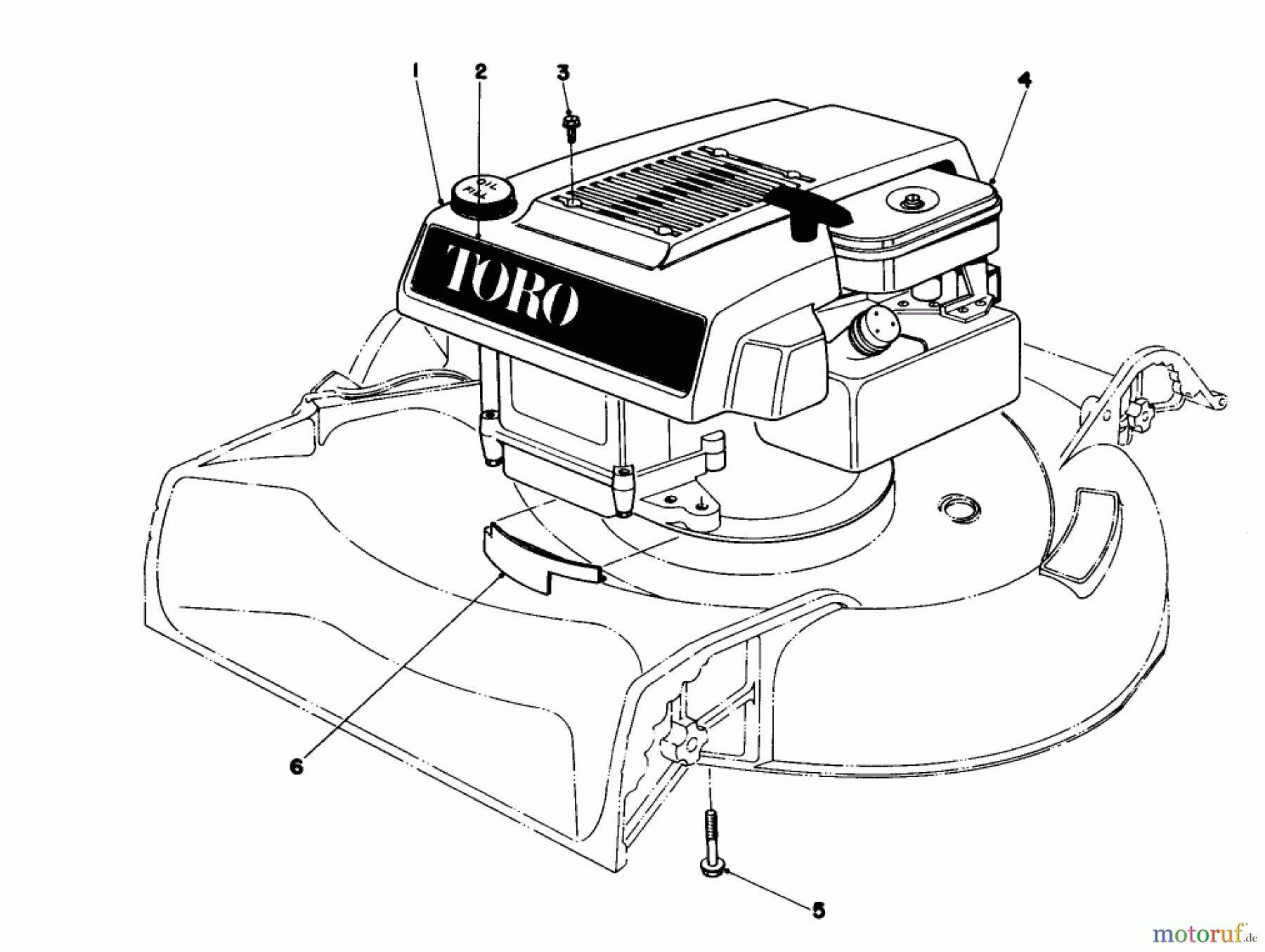  Toro Neu Mowers, Walk-Behind Seite 1 16370 - Toro Whirlwind II Lawnmower, 1979 (9000001-9999999) ENGINE ASSEMBLY MODEL 16360 AND 16370