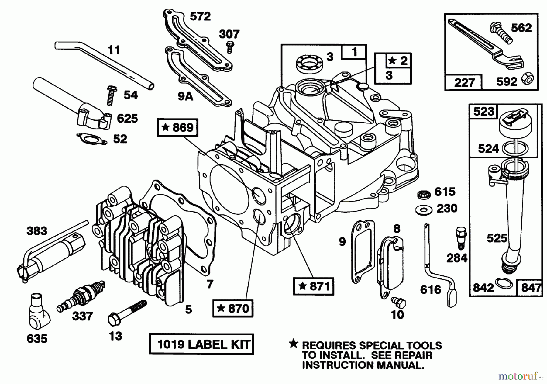  Toro Neu Mowers, Walk-Behind Seite 1 16403 - Toro Lawnmower, 1992 (2000001-2999999) ENGINE BRIGGS & STRATTON MODEL 122702-3171-01 #1