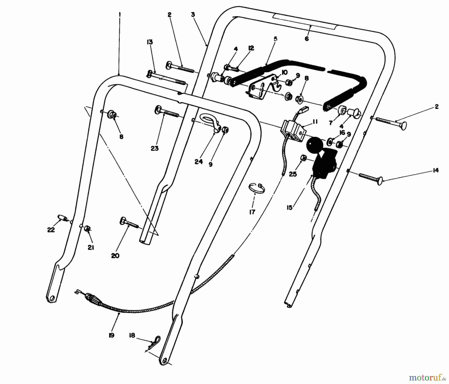  Toro Neu Mowers, Walk-Behind Seite 1 16403 - Toro Lawnmower, 1991 (1000001-1999999) HANDLE ASSEMBLY