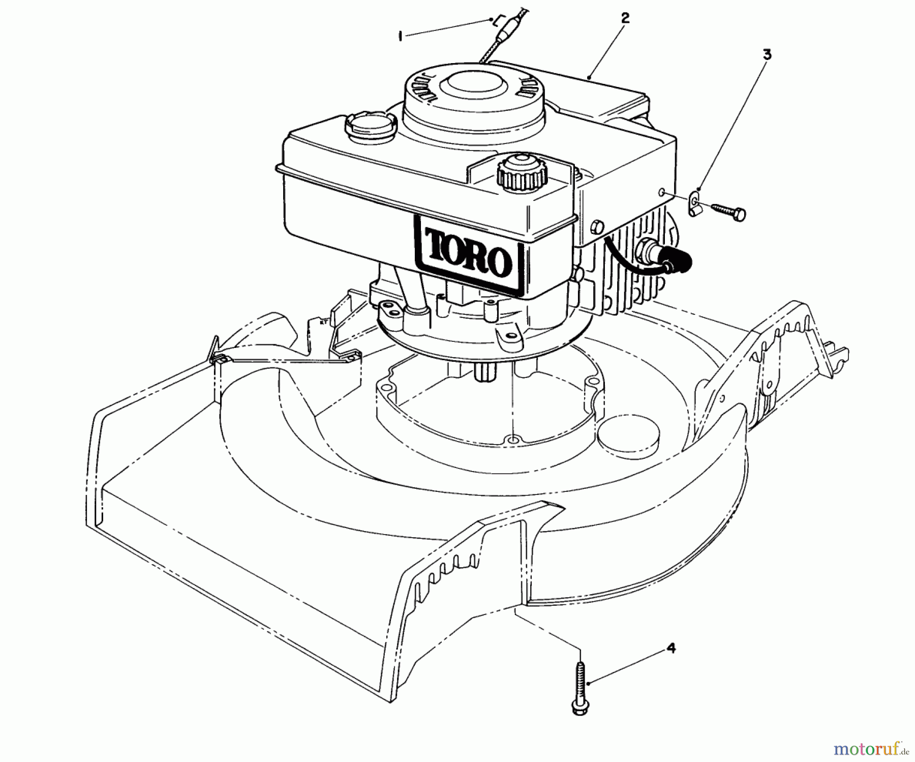  Toro Neu Mowers, Walk-Behind Seite 1 16575 - Toro Lawnmower, 1988 (8012679-8999999) ENGINE ASSEMBLY