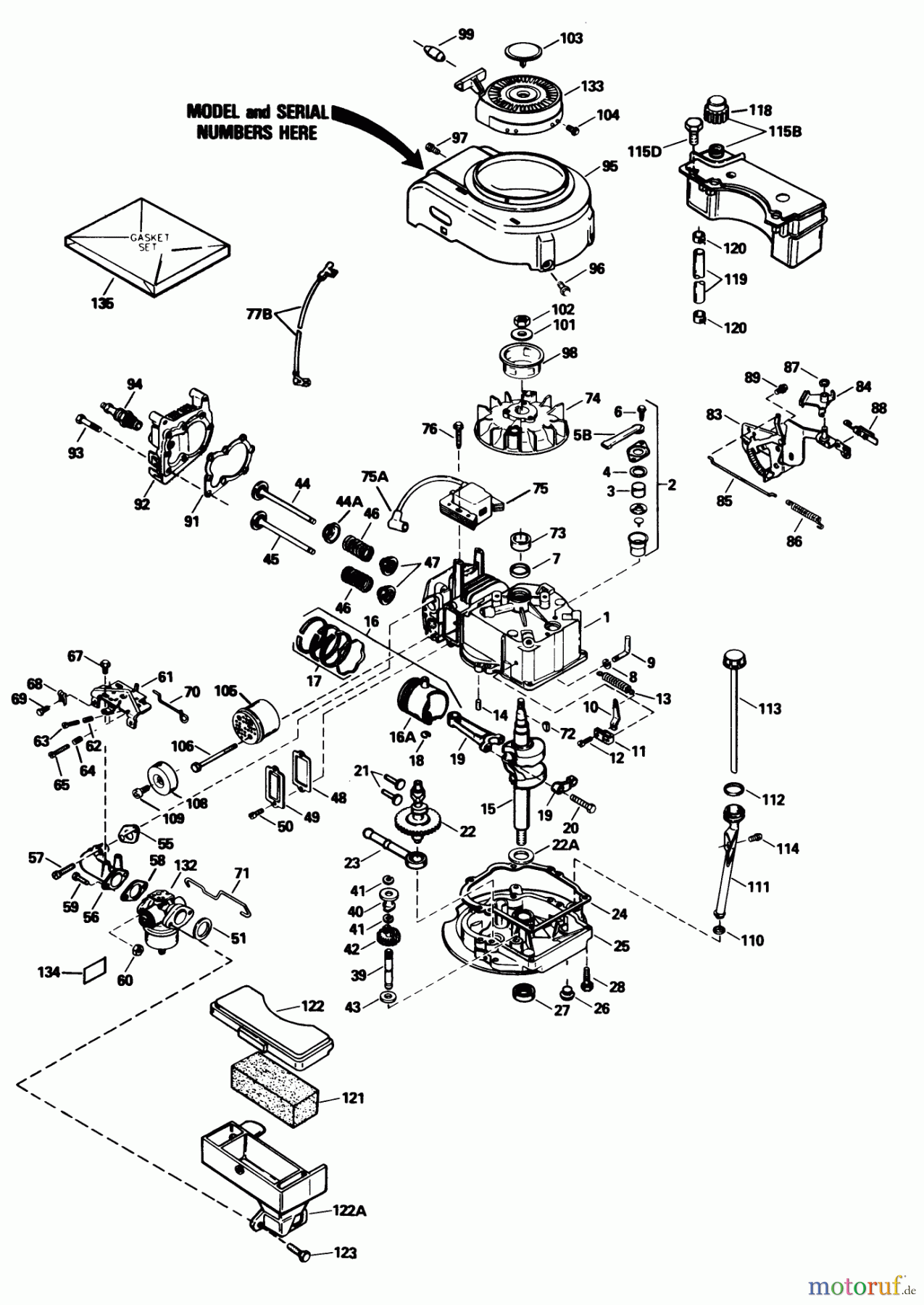  Toro Neu Mowers, Walk-Behind Seite 1 16575C - Toro Lawnmower, 1989 (9000001-9999999) ENGINE TECUMSEH MODEL NO. TVS100-44016B