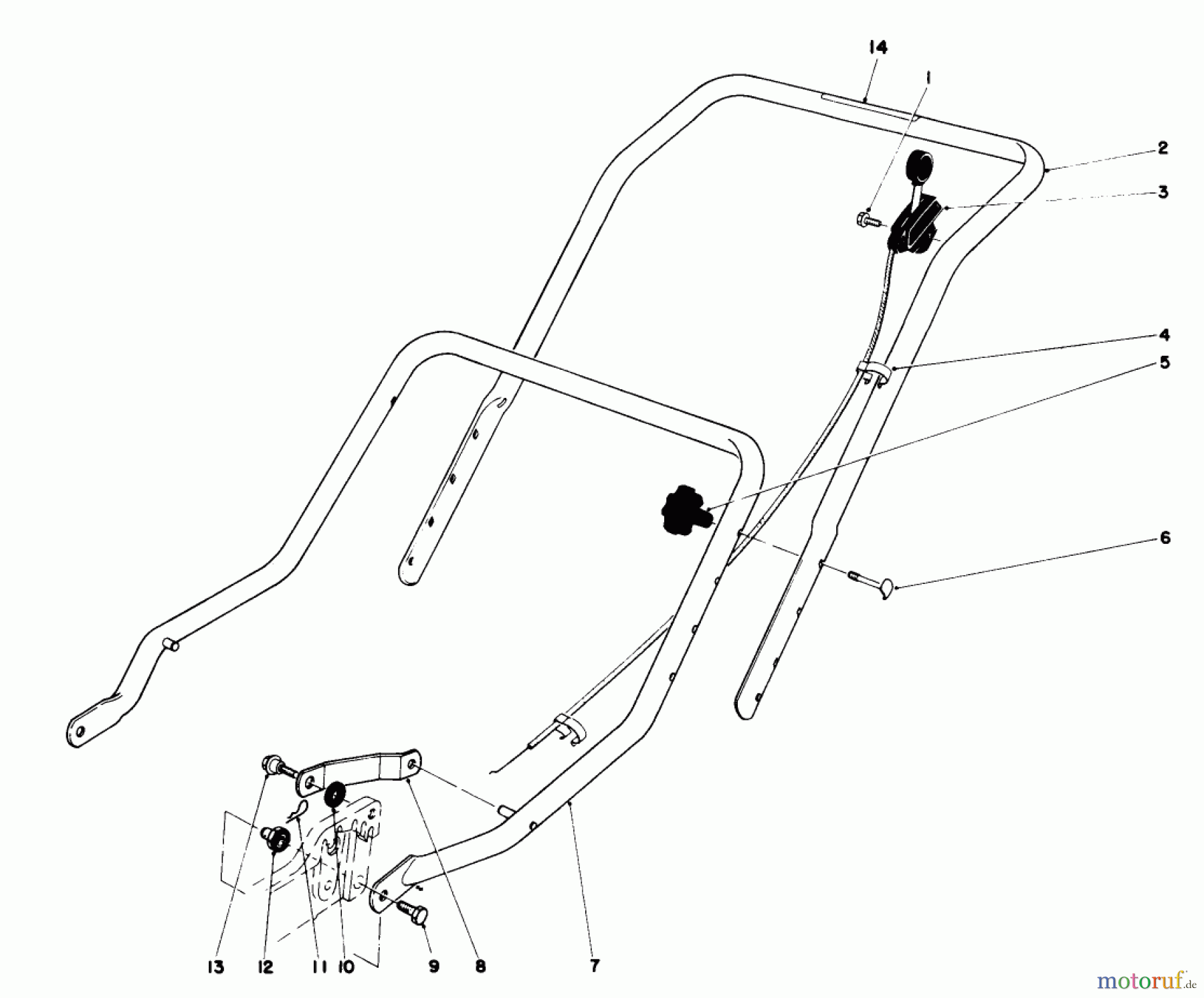  Toro Neu Mowers, Walk-Behind Seite 1 16711 - Toro Lawnmower, 1977 (7000001-7999999) HANDLE ASSEMBLY