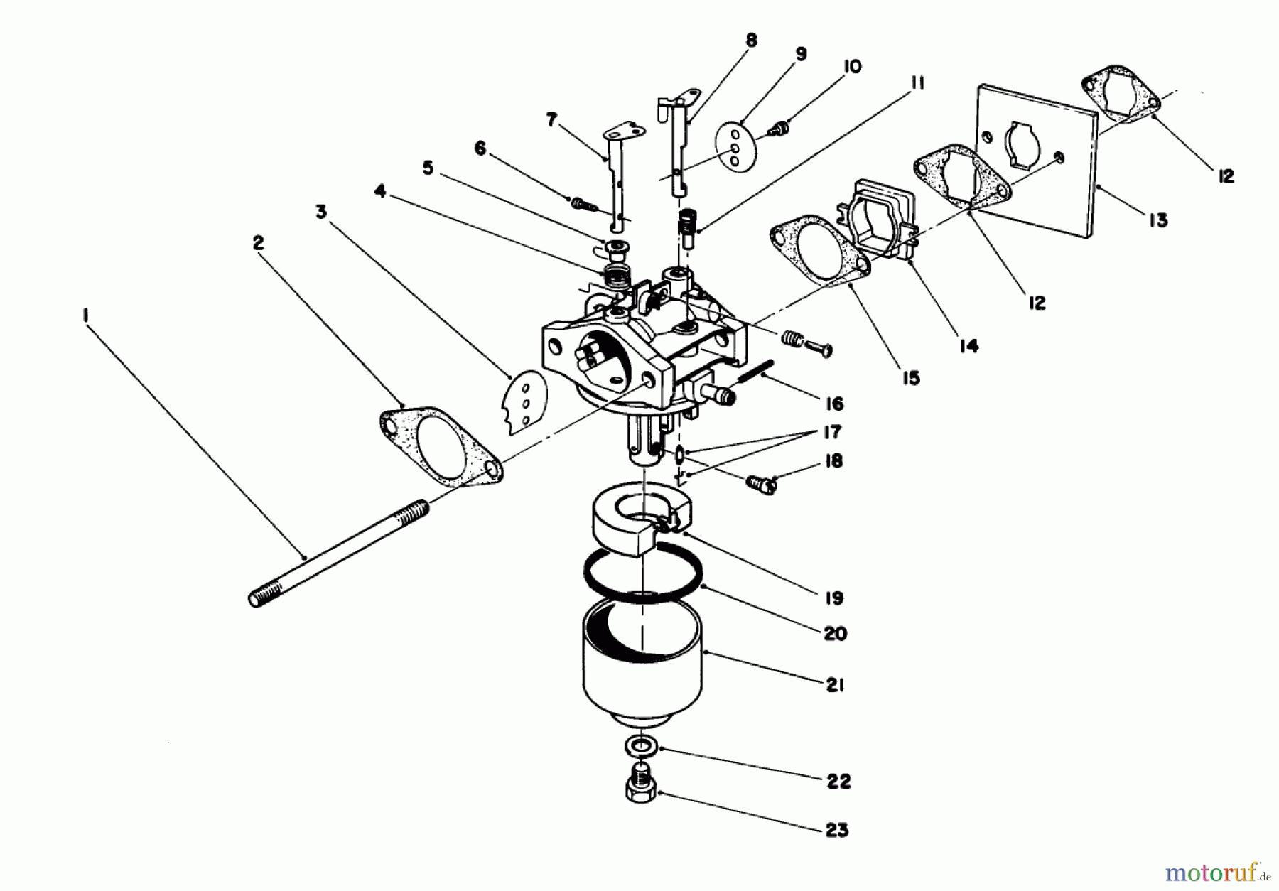  Toro Neu Mowers, Walk-Behind Seite 1 16785 - Toro Lawnmower, 1987 (7000001-7999999) CARBURETOR ASSEMBLY (ENGINE NO. 47PF5) (ENGINE NO. 47PG6)
