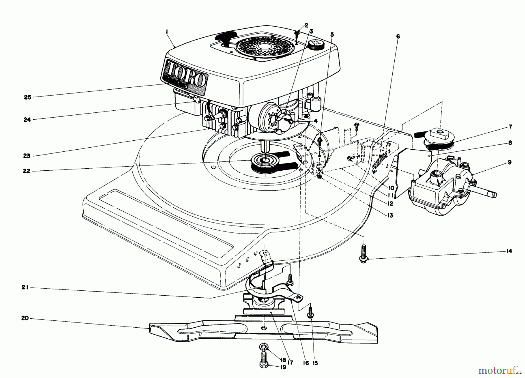  Toro Neu Mowers, Walk-Behind Seite 1 16890 - Toro Lawnmower, 1981 (1000001-1999999) ENGINE ASSEMBLY (MODEL NO. 16890)