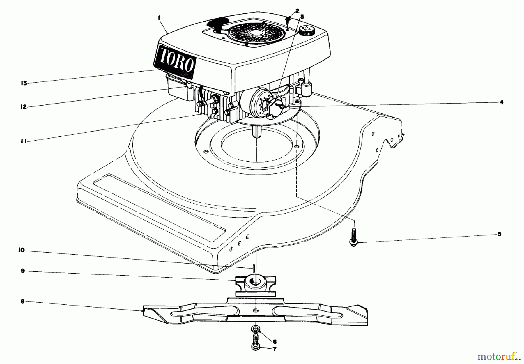  Toro Neu Mowers, Walk-Behind Seite 1 16880 - Toro Lawnmower, 1982 (2000001-2999999) ENGINE ASSEMBLY (MODEL NO. 16880)