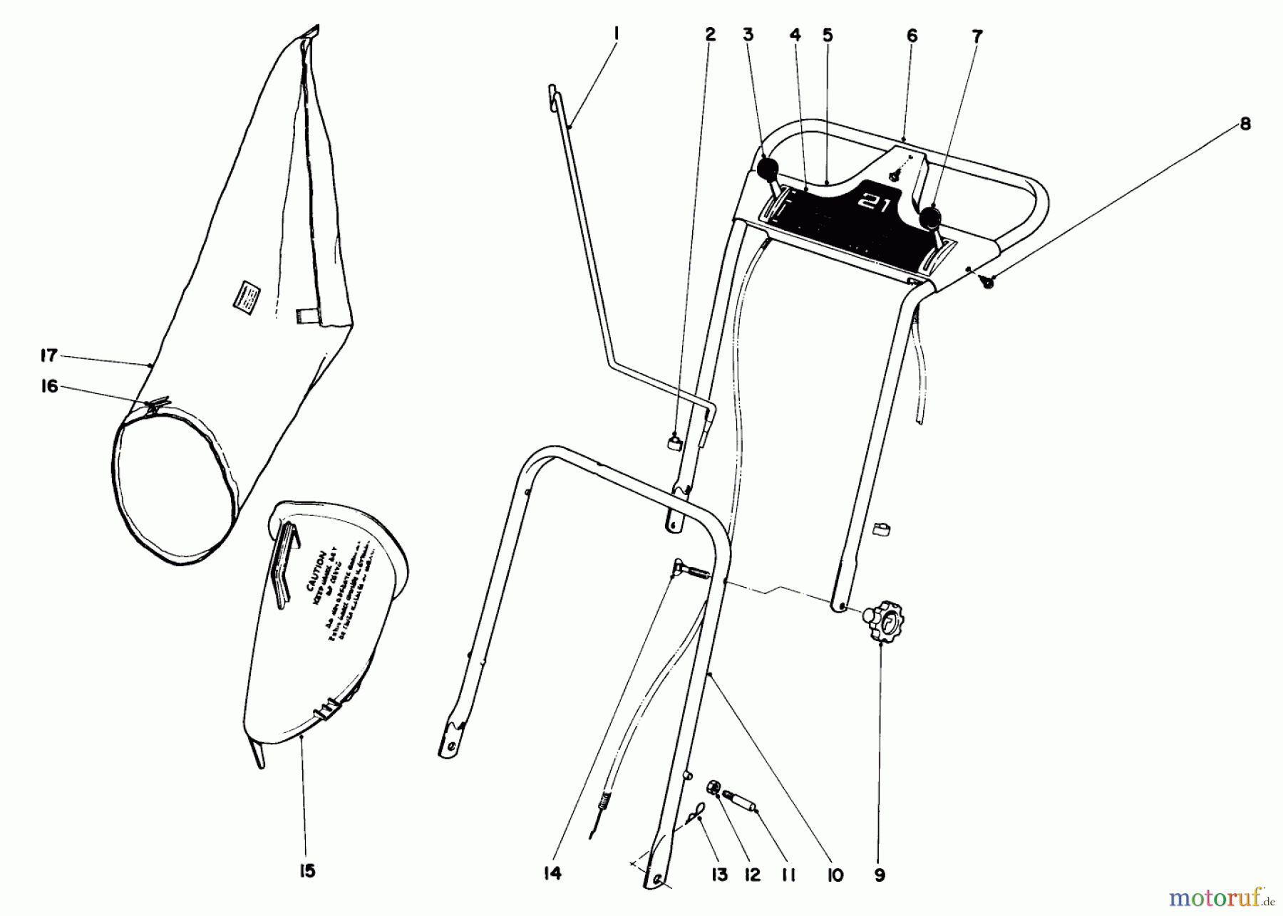  Toro Neu Mowers, Walk-Behind Seite 1 20571 - Toro Guardian Lawnmower, 1972 (2000001-2999999) HANDLE ASSEMBLY MODEL NO. 20571