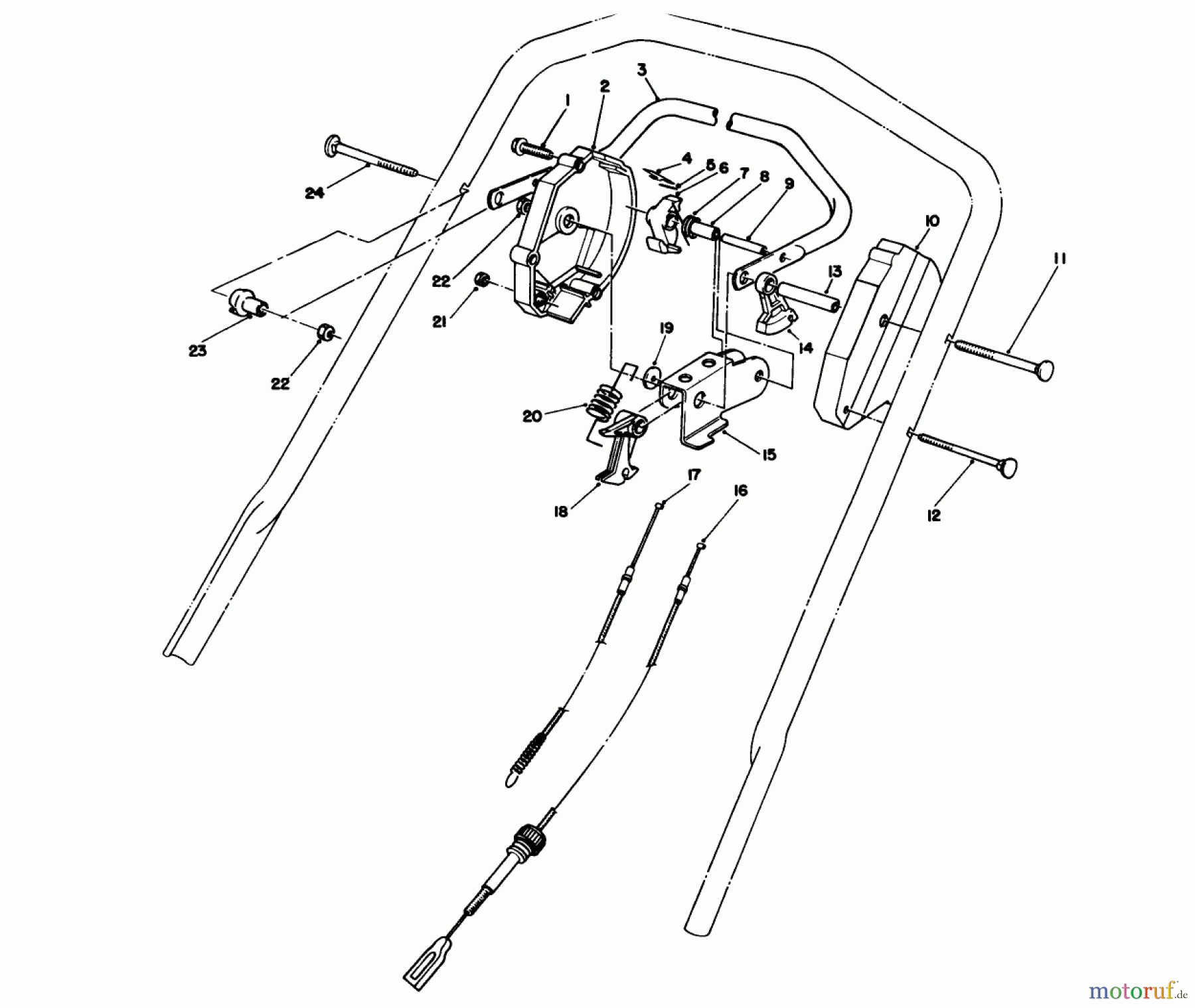  Toro Neu Mowers, Walk-Behind Seite 1 20106 - Toro Lawnmower, 1992 (2000001-2999999) TRACTION CONTROL ASSEMBLY