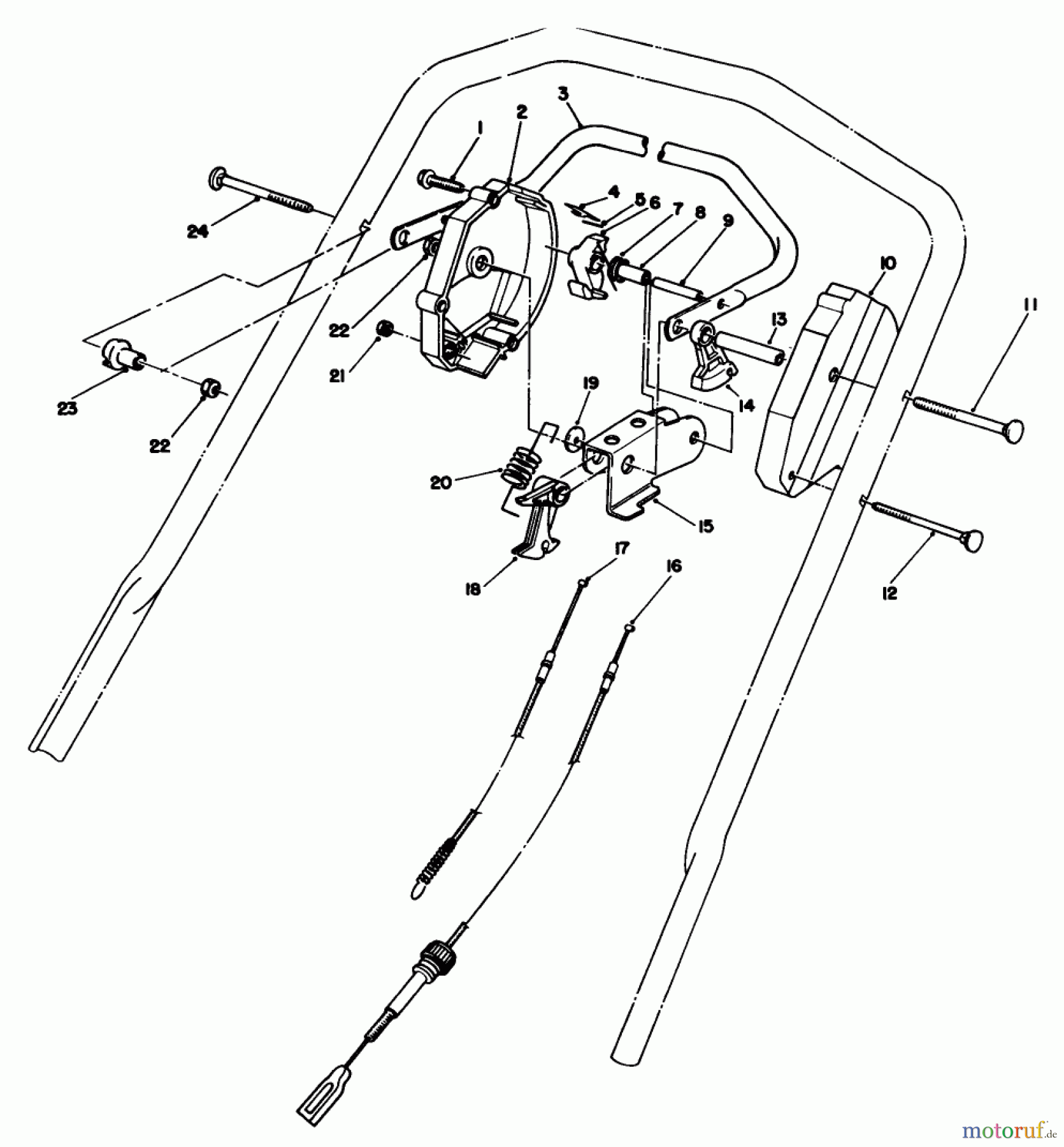 Toro Neu Mowers, Walk-Behind Seite 1 20107 - Toro Lawnmower, 1991 (1000001-1999999) TRACTION CONTROL ASSEMBLY