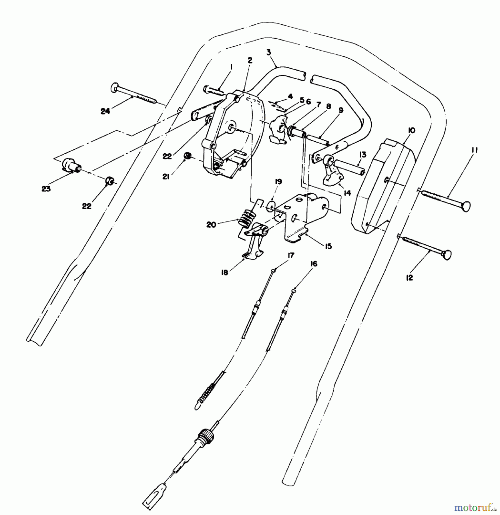  Toro Neu Mowers, Walk-Behind Seite 1 20210 - Toro Lawnmower, 1992 (2000001-2999999) TRACTION CONTROL ASSEMBLY