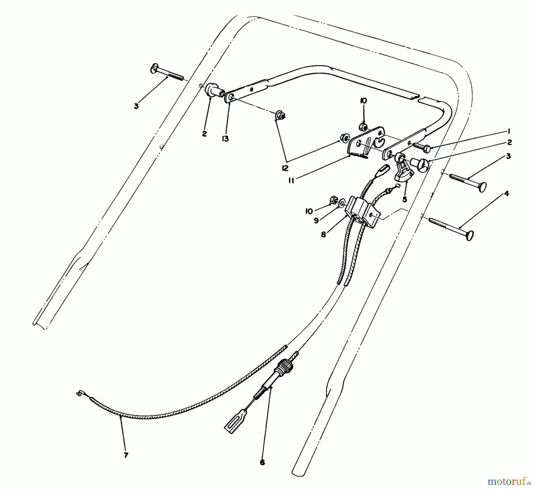  Toro Neu Mowers, Walk-Behind Seite 1 20214 - Toro Lawnmower, 1991 (1000001-1999999) TRACTION CONTROL ASSEMBLY