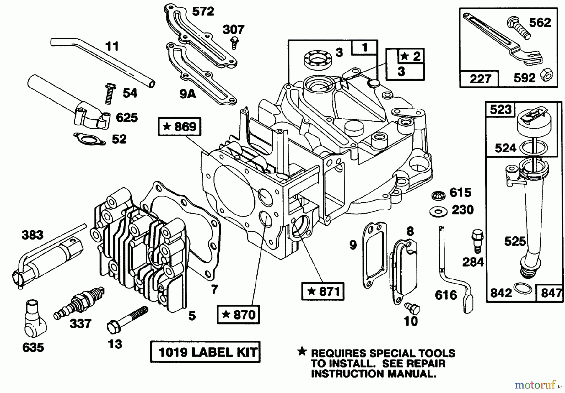  Toro Neu Mowers, Walk-Behind Seite 1 20216 - Toro Lawnmower, 1991 (1000001-1999999) ENGINE BRIGGS & STRATTON MODEL 122702-3171-01 #1