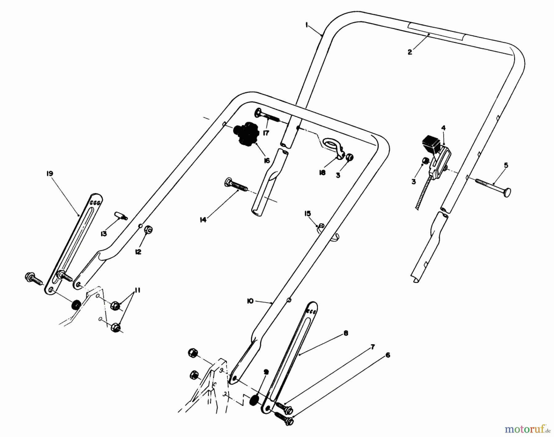  Toro Neu Mowers, Walk-Behind Seite 1 20217 - Toro Lawnmower, 1992 (2000001-2999999) HANDLE ASSEMBLY
