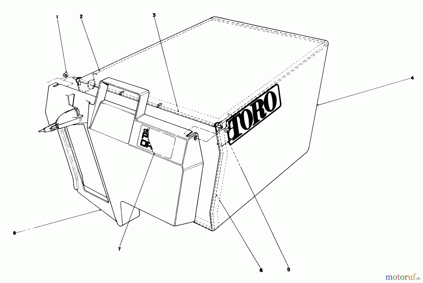  Toro Neu Mowers, Walk-Behind Seite 1 20218 - Toro Lawnmower, 1991 (1000001-1999999) RECYCLER BAGGING KIT MODEL NO. 59174 (OPTIONAL)