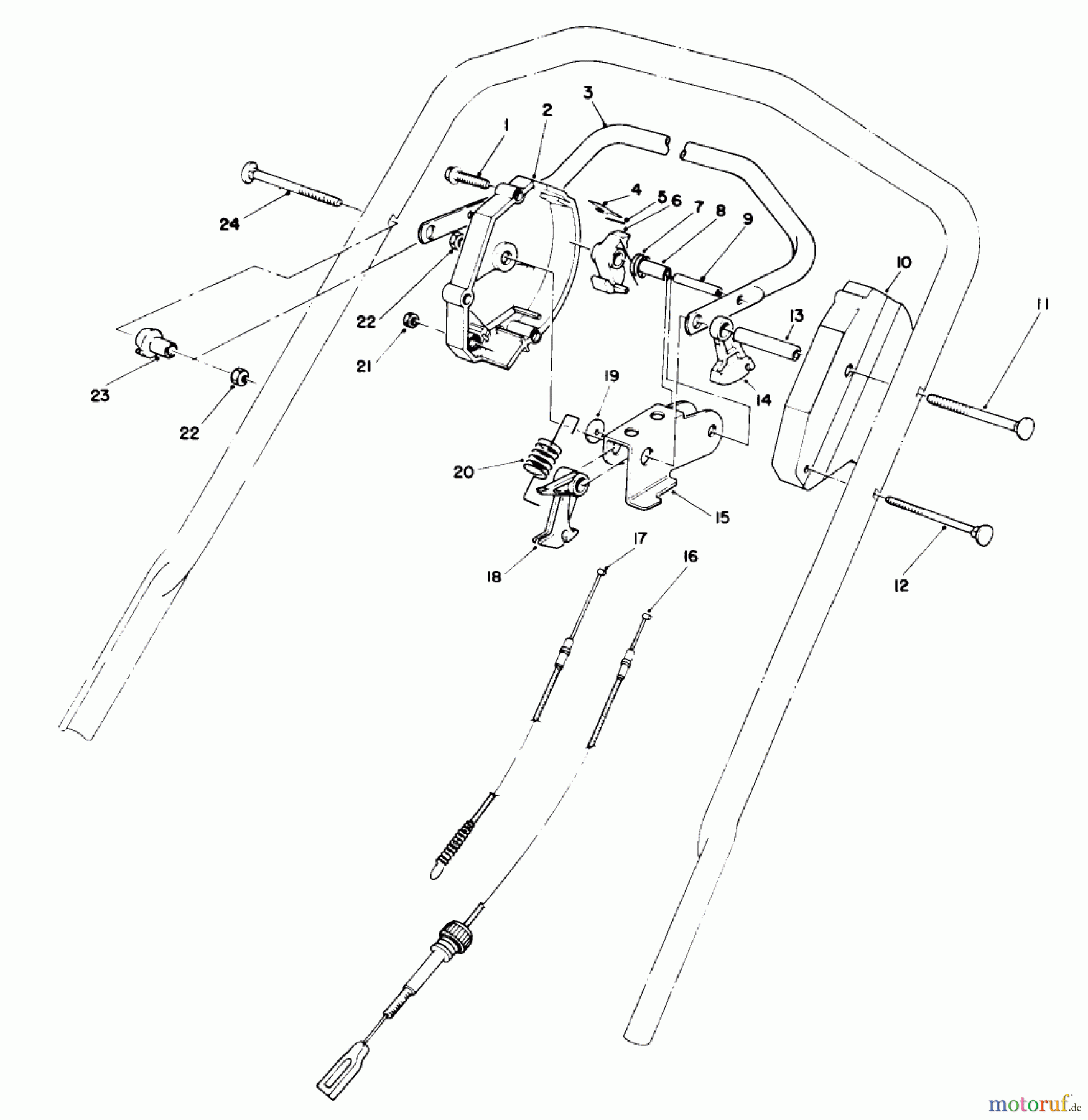  Toro Neu Mowers, Walk-Behind Seite 1 20219 - Toro Lawnmower, 1991 (1000001-1999999) TRACTION CONTROL ASSEMBLY