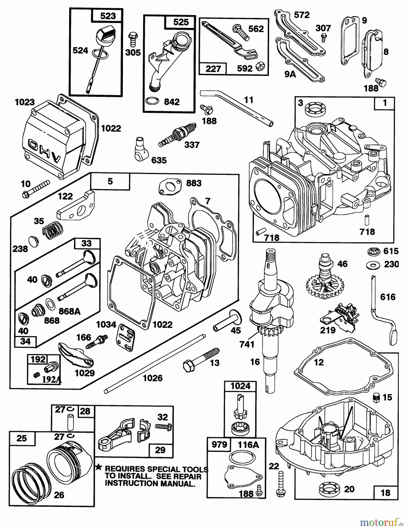  Toro Neu Mowers, Walk-Behind Seite 1 20324 - Toro Lawnmower, 1992 (2000001-2999999) ENGINE GTS-150 77-8980 #1