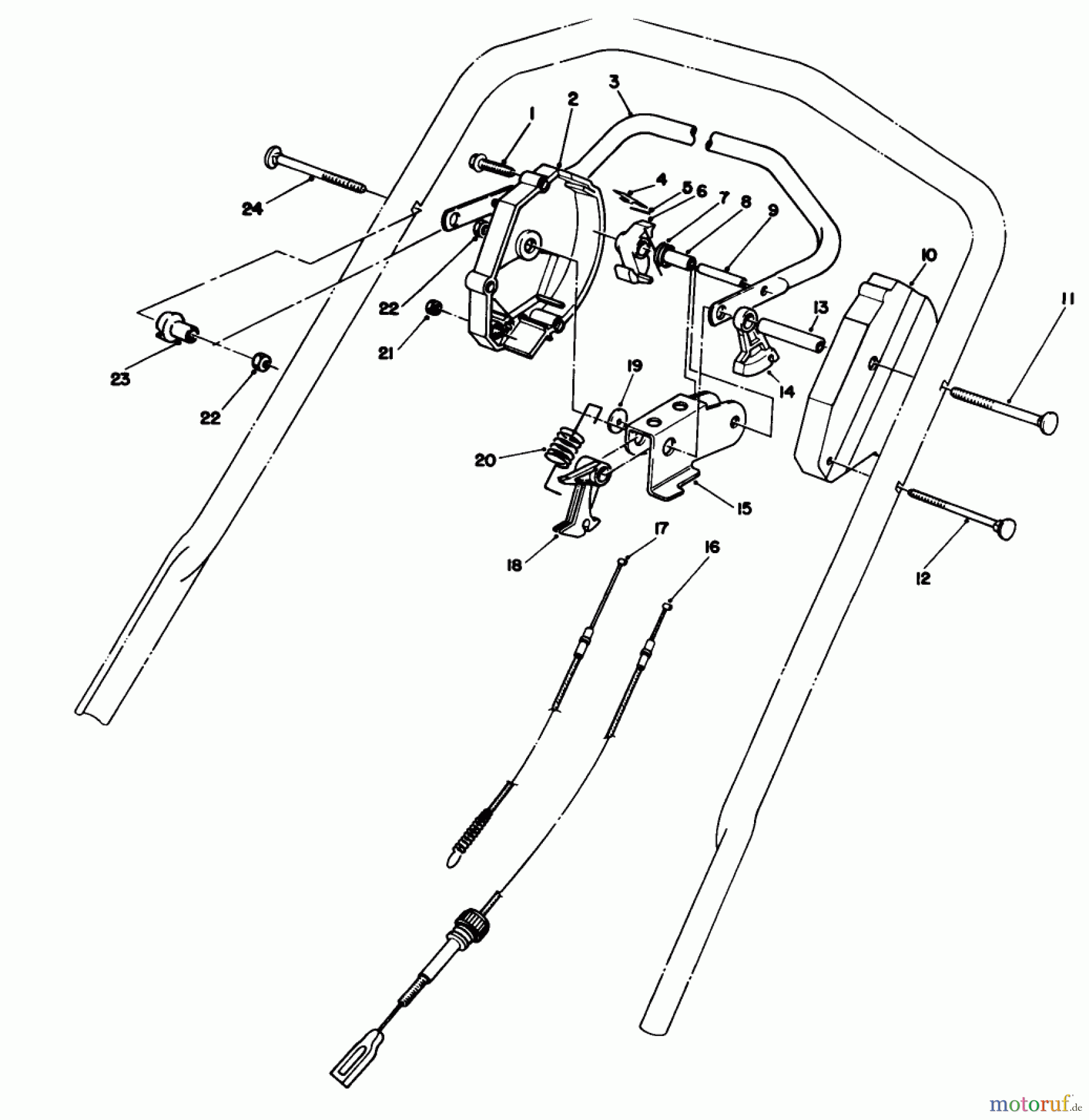 Toro Neu Mowers, Walk-Behind Seite 1 20324 - Toro Lawnmower, 1992 (2000001-2999999) TRACTION CONTROL ASSEMBLY