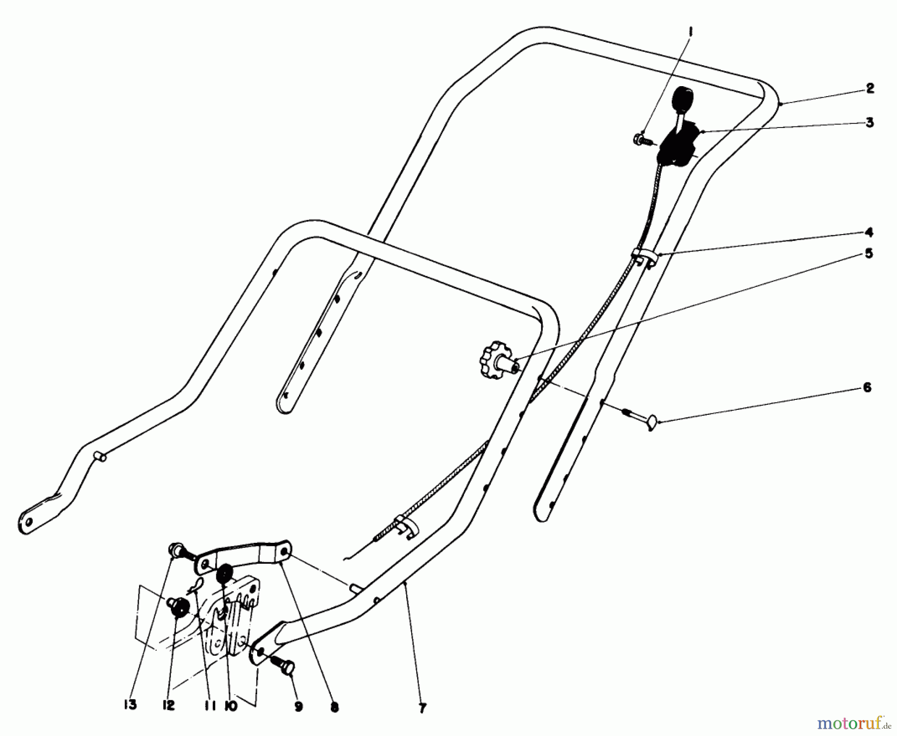  Toro Neu Mowers, Walk-Behind Seite 1 20403 - Toro Lawnmower, 1977 (7000001-7999999) HANDLE ASSEMBLY