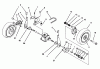 Toro 20432 - Lawnmower, 1993 (39000001-39999999) Spareparts REAR AXLE & WHEEL ASSEMBLY