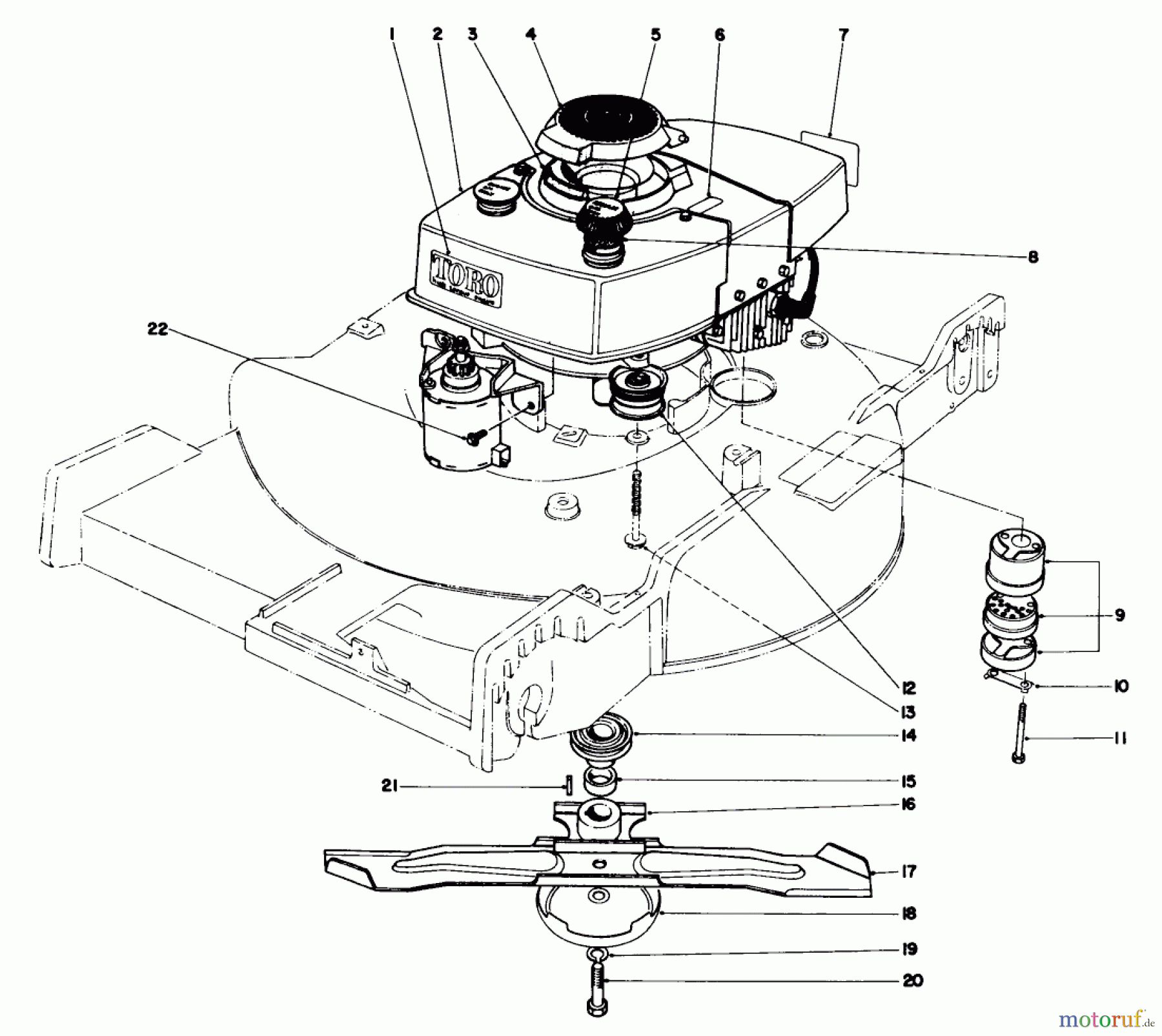  Toro Neu Mowers, Walk-Behind Seite 1 20440 - Toro Lawnmower, 1974 (4000001-4999999) ENGINE ASSEMBLY MODEL NO. 20660