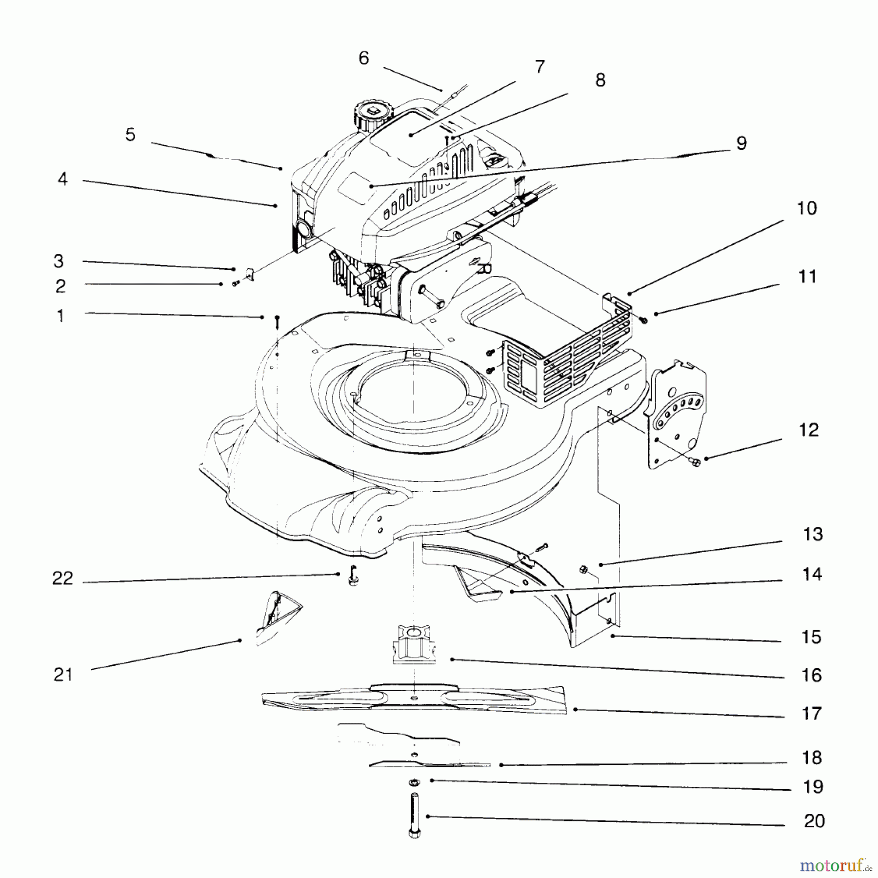  Toro Neu Mowers, Walk-Behind Seite 1 20443 - Toro Lawnmower, 1996 (6900001-6999999) ENGINE ASSEMBLY #2