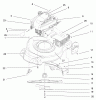 Toro 20445 - Lawnmower, 1997 (7900001-7999999) Spareparts ENGINE & BLADE ASSEMBLY