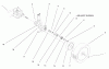 Toro 20458 - Lawnmower, 1997 (7900001-7999999) Spareparts GEARCASE & WHEEL ASSEMBLY