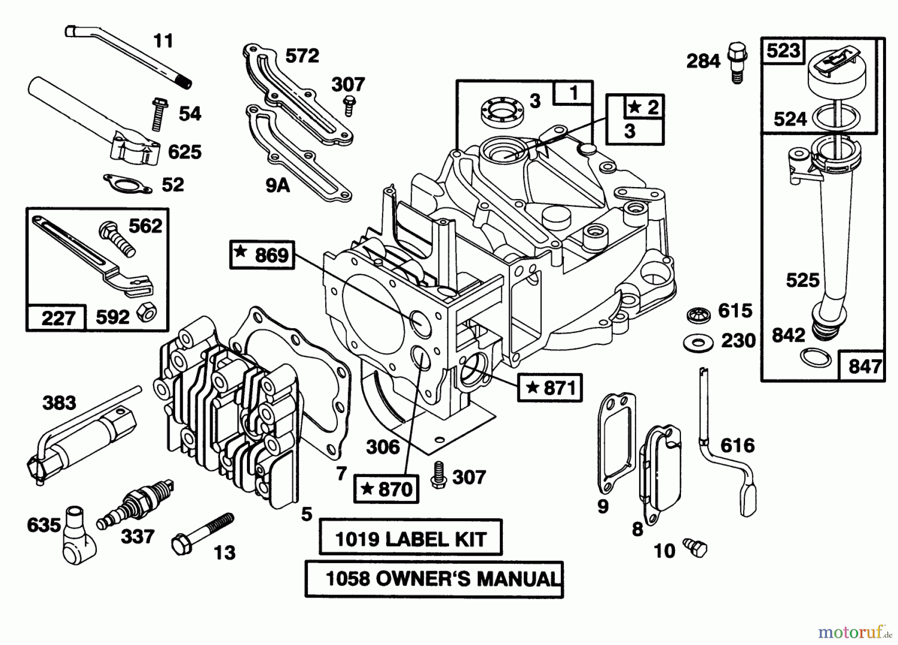  Toro Neu Mowers, Walk-Behind Seite 1 20462 - Toro Super Recycler Lawnmower, 1996 (6900001-6999999) ENGINE BRIGGS & STRATTON MODEL 128807-0658-01 #1