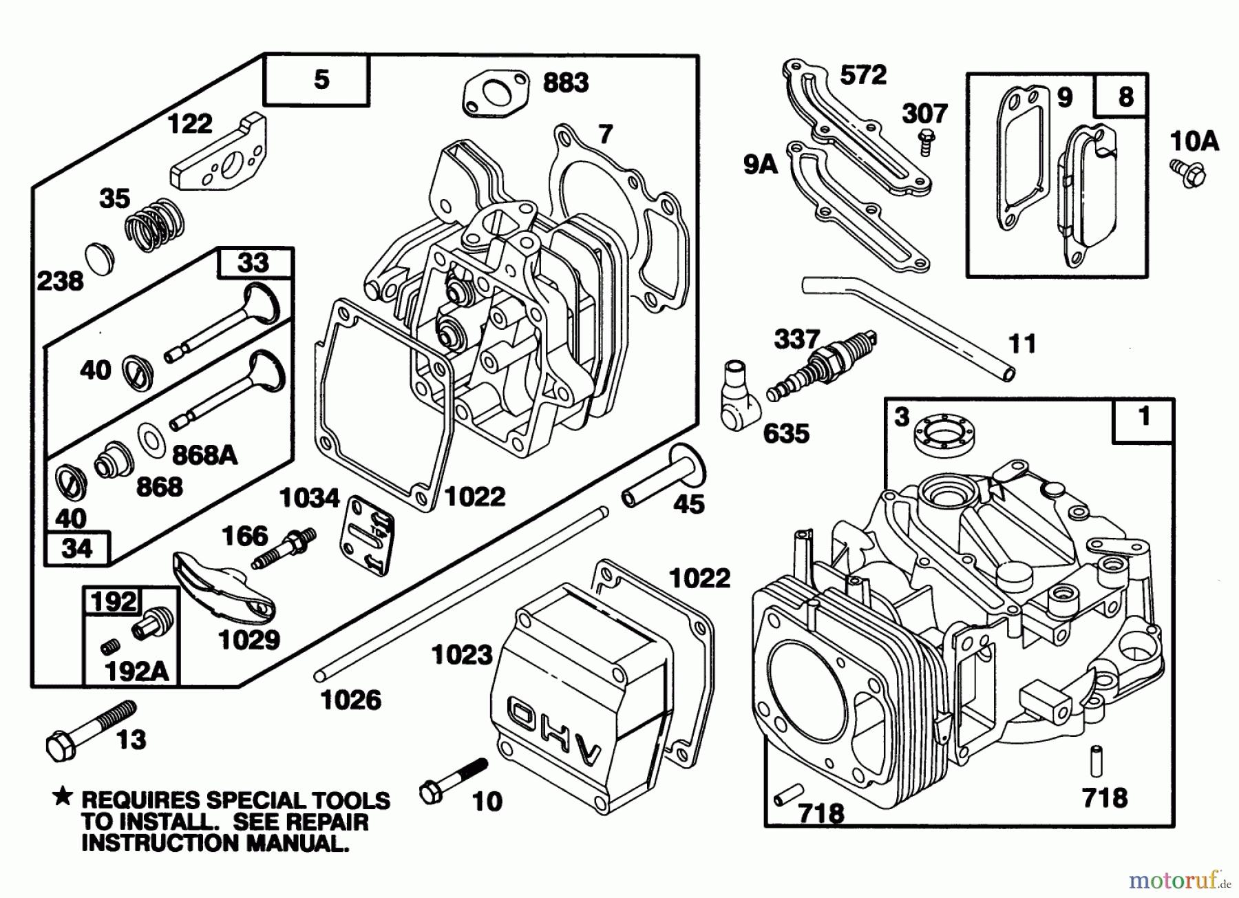  Toro Neu Mowers, Walk-Behind Seite 1 20464 - Toro Super Recycler Lawnmower, 1995 (5900001-5999999) ENGINE GTS 150 MODEL 97772-0318-A2 #1